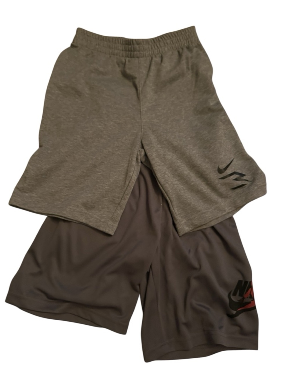 Nike Kids Two-Pack Olive and Charcoal Athletic Shorts